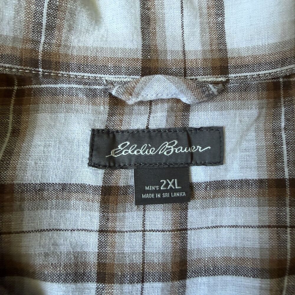 Eddie Bauer Men's Casual Plaid Short Sleeve Button Down Shirt - Size 2XL - Picture 2 of 5